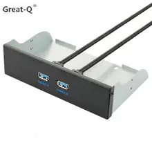 Great-Q New 2 Ports USB 3.0 Hub 20 Pin Expansion Front Drive Panel Bracket For Desktop Wholesale