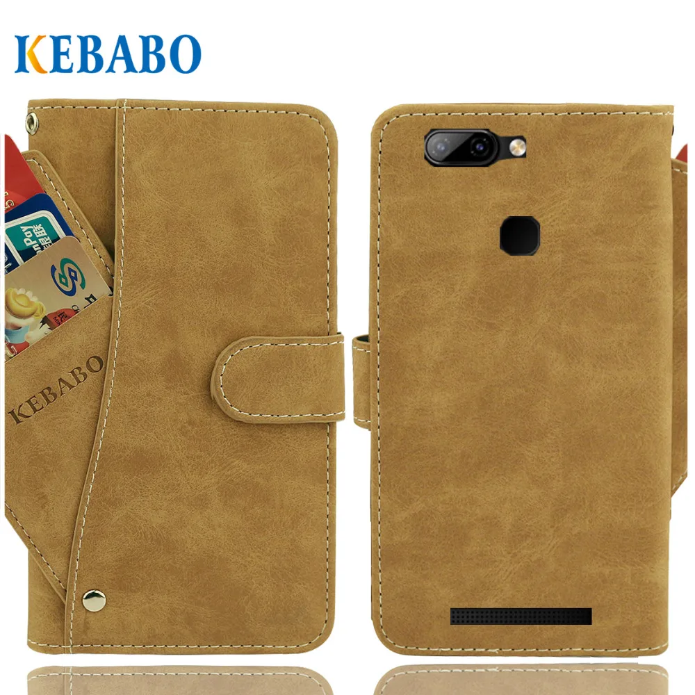 

Vintage Leather Wallet Turbo X Dream 4G Case 5.45" Flip Luxury 3 Front Card Slots Cover Magnet Stand Phone Protective Bags