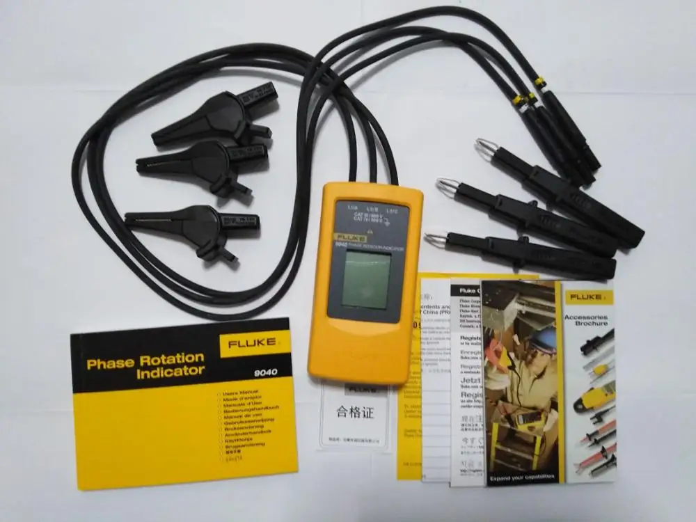 FLUKE 9040 F9040 цифровой индикатор вращения фазы тестер метр 40-700 в, 15-600 Гц