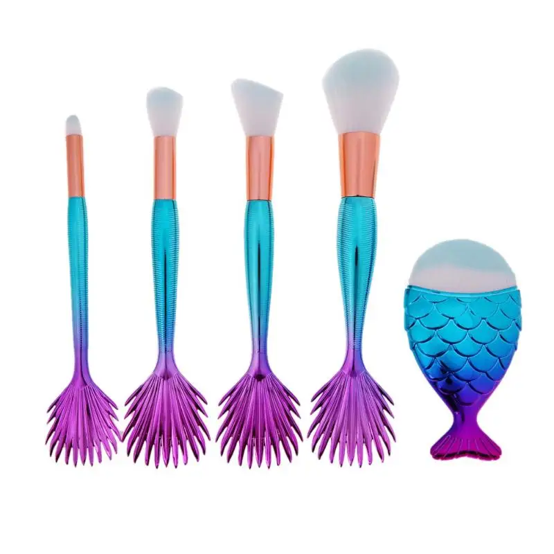 Buy Blue Mermaid Makeup Brushes Set Multi Functional