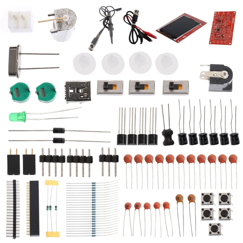 

DIY DSO138 Digital Oscilloscope 1Msps Kit with P6100 Probe Parts Diagnostic Set #0615