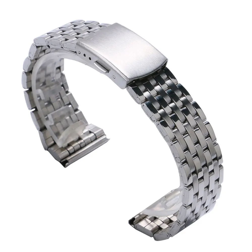 

Cheap Silver Color Stainless Steel 18mm/20 mm/22mm Watch Strap Band With 2 Spring Bars For Watches