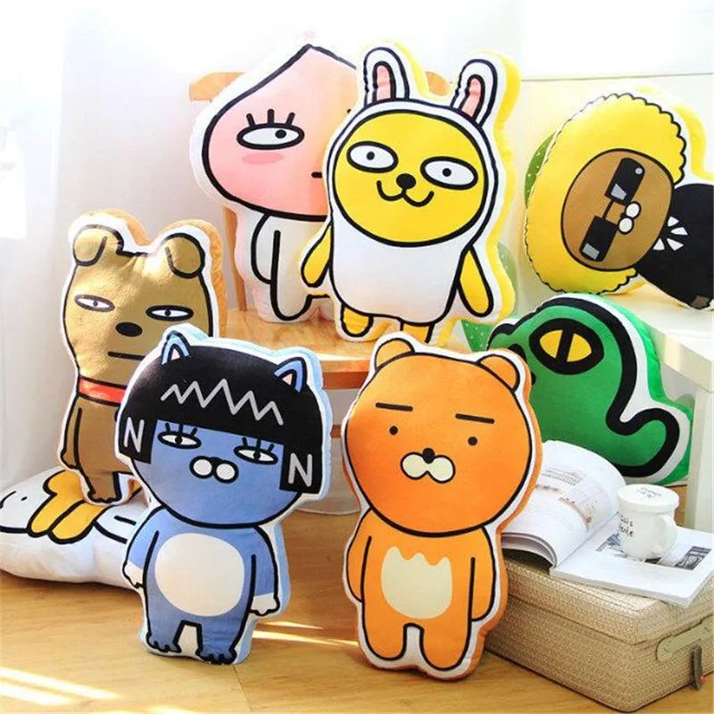 

8 styles Korea kakao friends plush pillow cartoon printing pillow super adorable rabbit doll for kidz girl gifts free shipping