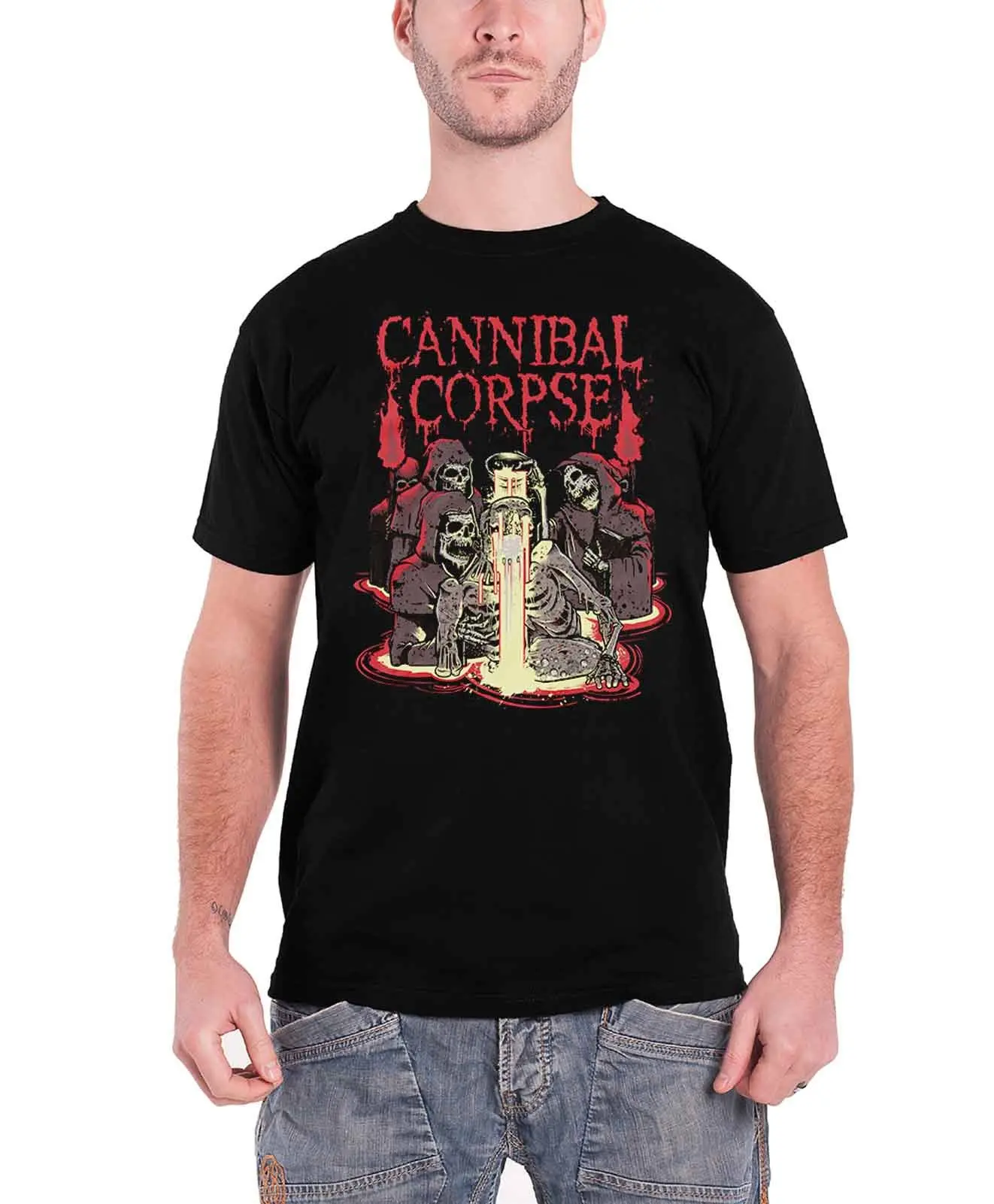 Cannibal Corpse футболка кислотная полоса логотип мужская черная|Футболки| |