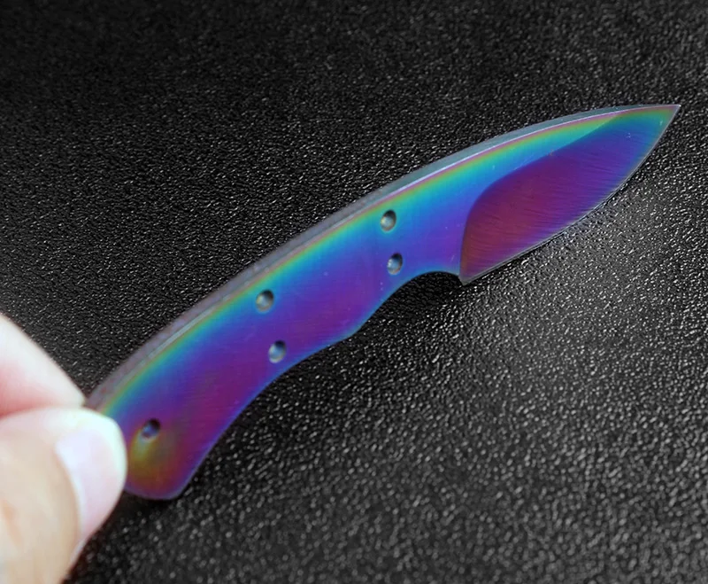 KKWOLF diy нож с фиксированным лезвием заготовки 440c из нержавеющей стали DIY лезвия edc Белый Карманный охотничий нож для выживания разноцветный нож