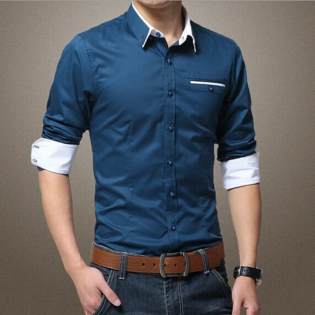 new arrival long sleeve shirt men solid color non ironing cotton men ...