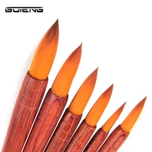 GUTENG Красная деревянная кисть для рисования акварельными чернилами Китайская каллиграфия практика Weasek Wolf кисть для волос обычный скрипт