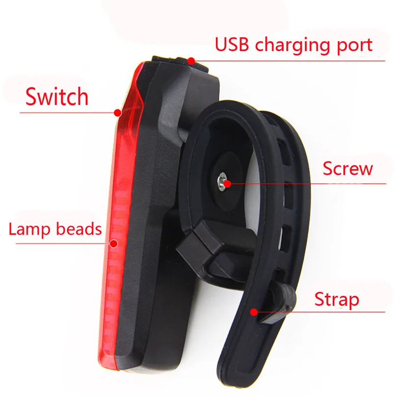 USB Rechargeable Bike Light COB LED Mountain Bike Tail Light MTB Safety Warning Bicycle Rear Light Bicycle Lamp #2M18 (7)