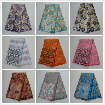 

100% polyester and cotton materials African cord laces/ swiss guipure lace fabric yellow Nigerian wedding dresses 30