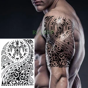 Waterproof Temporary Tattoo Stickers On Body Tribal Totem Fake Tatto Flash Tatoo Back Leg Arm Belly Big Size For Women Men Girl