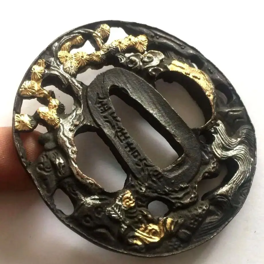 Ручная кованая TSUBA для японского меча Sabre kirsite Tsuba