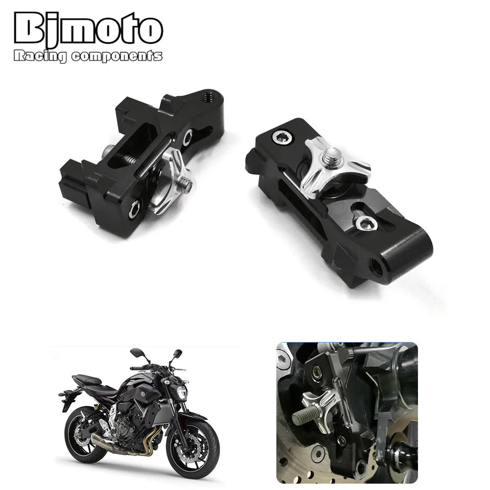 

BJMOTO Motorcycle Rear Axle Spindle Chain Adjuster Blocks Chain Adjusters Tensioner for Yamaha MT-07 MT07 13-18 FZ-07 FZ07 15-18