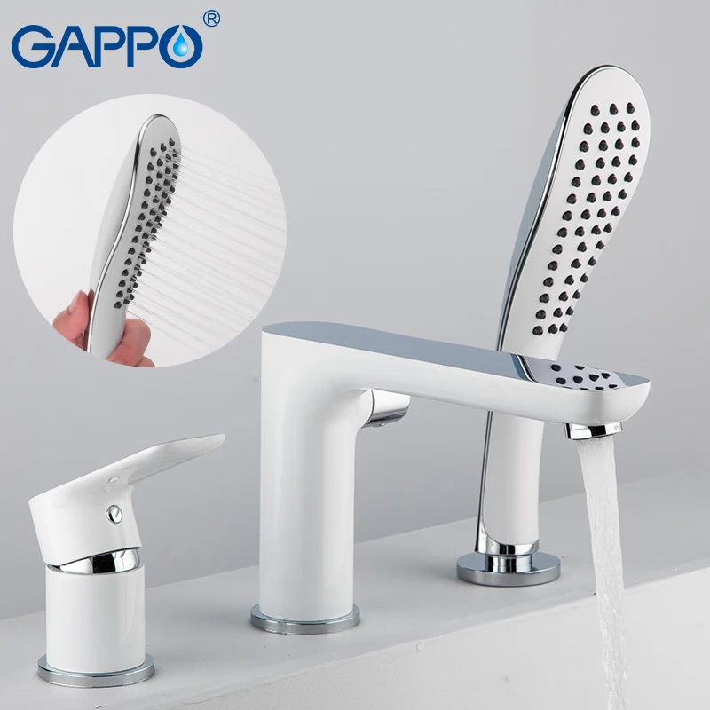 GAPPO انقسام نوع الأبيض طلى المياه صنبور حوض استحمام خلاط صنبور رذاذ دش يدوي رئيس الشلال حوض استحمام أكريليك صنبور حمام دش GAPPO انقسام نوع الأبيض طلى المياه صنبور حوض استحمام خلاط صنبور رذاذ دش يدوي رئيس الشلال حوض استحمام أكريليك صنبور حمام دش