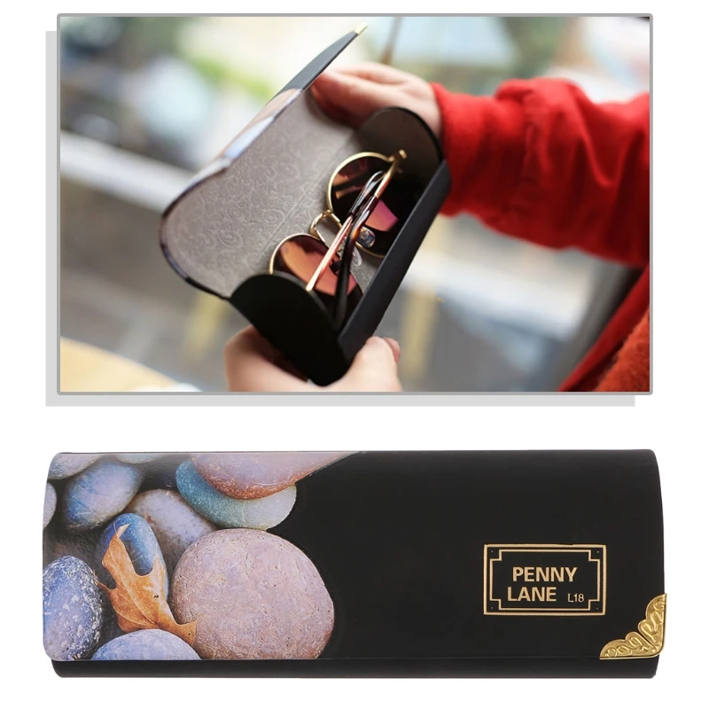 

Fashion New 1 Pc Unisex Men Women Glasses Box Faux Leather Folding Art Case Protector Eyeglasses Storage Creative