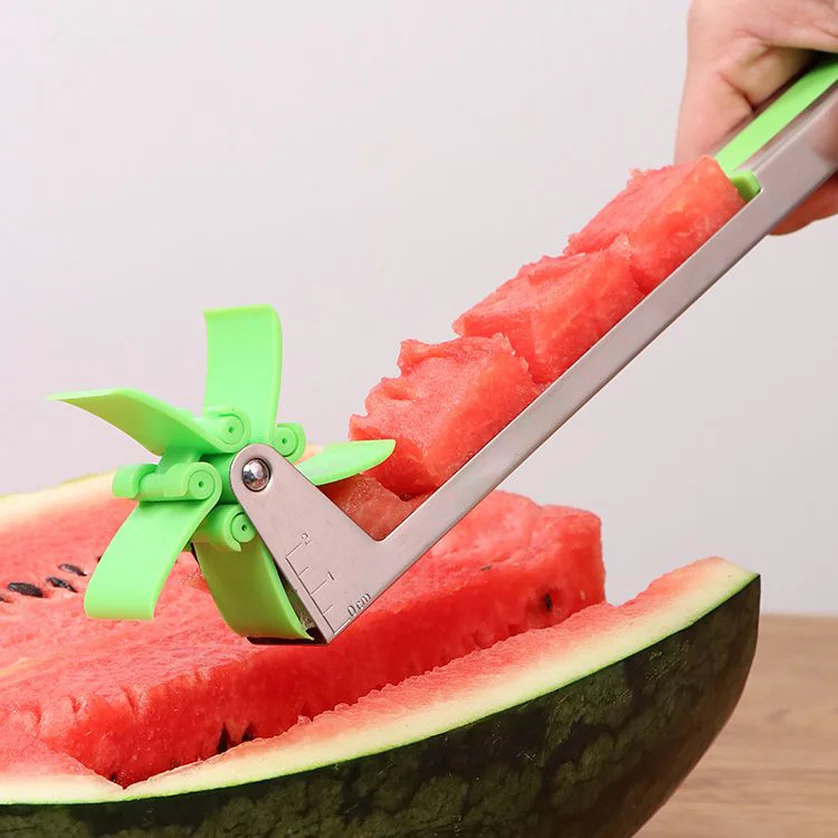 

2019 Windmill Watermelon Cantaloupe Slicer Cut Watermelon Artifact Roll Watermelon Section Cutting Device Fruits Tool Hot Sale