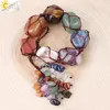 CSJA Natural Stone 7 Chakra Irregular Car Hanging Decoration Healing Reiki Tumbled Gem Stones Tassel Home Wall Window Decor G110 ► Photo 3/6