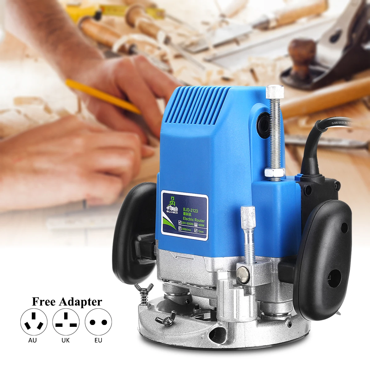 

1800W 220V 1/4 Electric Trimmer Wood Router Laminate 23000RPM Woodworking Electric Trimming Router Carving Power Joiners Tool