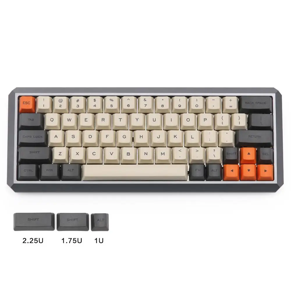Углеродная 64 раскладка краситель sub keycaps OEM профиль включает 1 75 сдвиг fit GK64