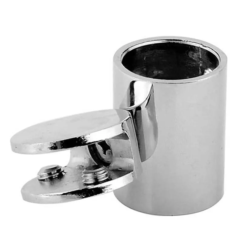 Shower rod head connector for glass brace strut glass clip pipe