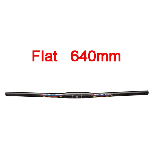 Flat 640mm JIMAITEAM углеродный руль для велосипеда MTB 580-760 мм однообразный MTB руль 31,8 мм для горного велосипеда 3K глянцевый gorizonial руль - Цвет: Flat 640mm