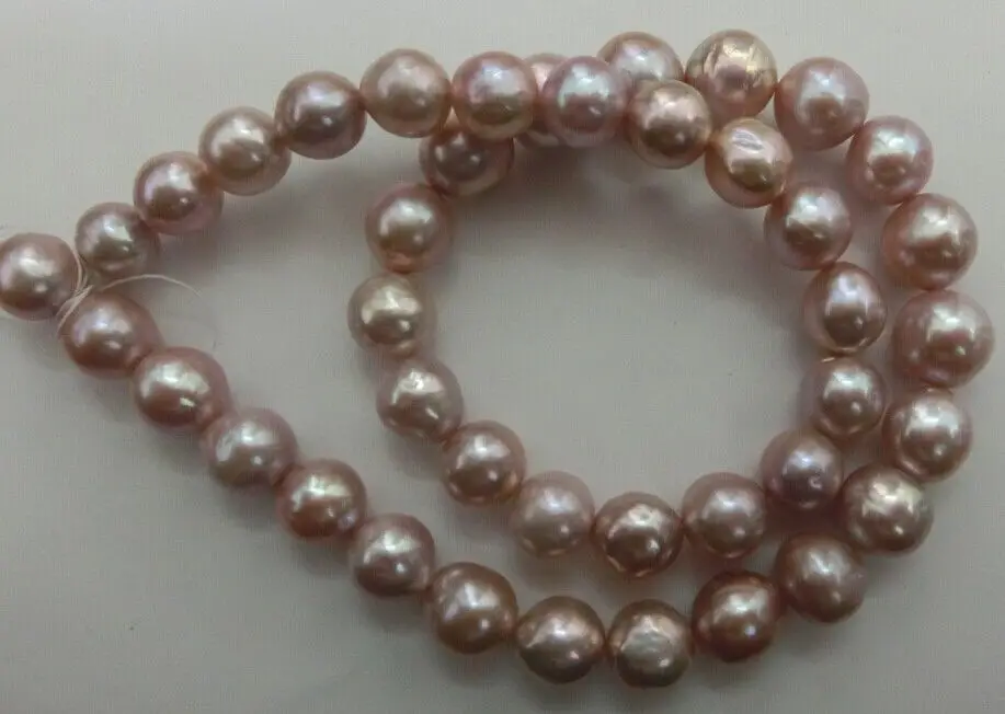 

Free shipping hot sale Women Bridal Wedding Jewelry >>10-11mm natural Japanese seas pink purple pearl necklace 17inch