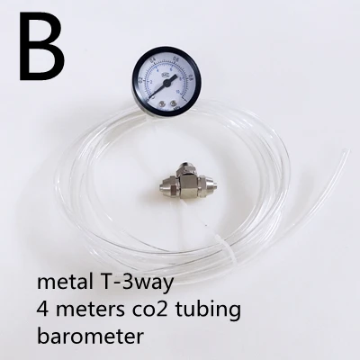B СО2 сплиттер соединение для 4*6 мм pu trachea tee/4-позиционный разъем барометр co2 специальные трубки для аквариума - Цвет: B