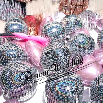 

20pcs 18inch 4D Round Metallic Dimensional Silver Foil Balloons Wedding Birthday Party Decor Helium Inflatable Globos Supplies