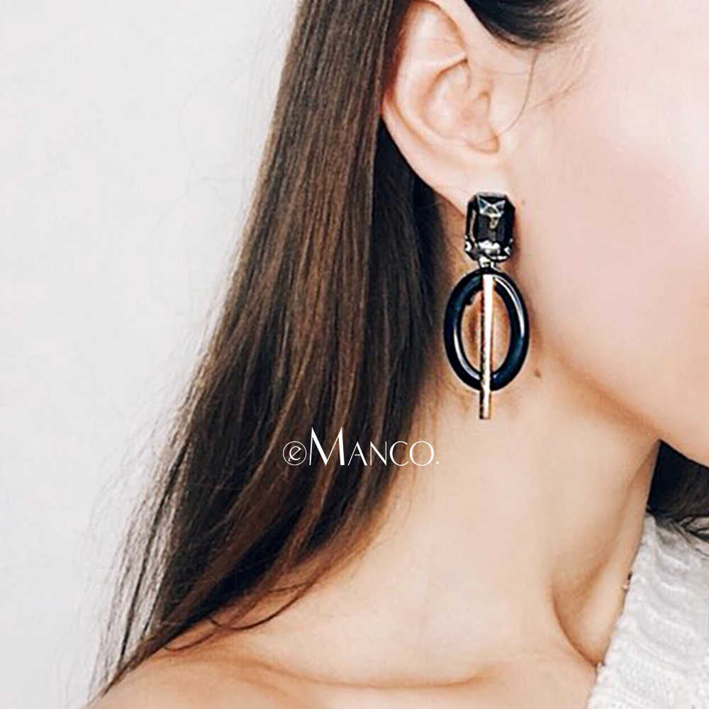 

eManco Wholesale Acetic Acrylic Earrings Dark Grey&Coffee Color Spectacle Eye Shape Dangle Earrings New Arrivals Jewelry