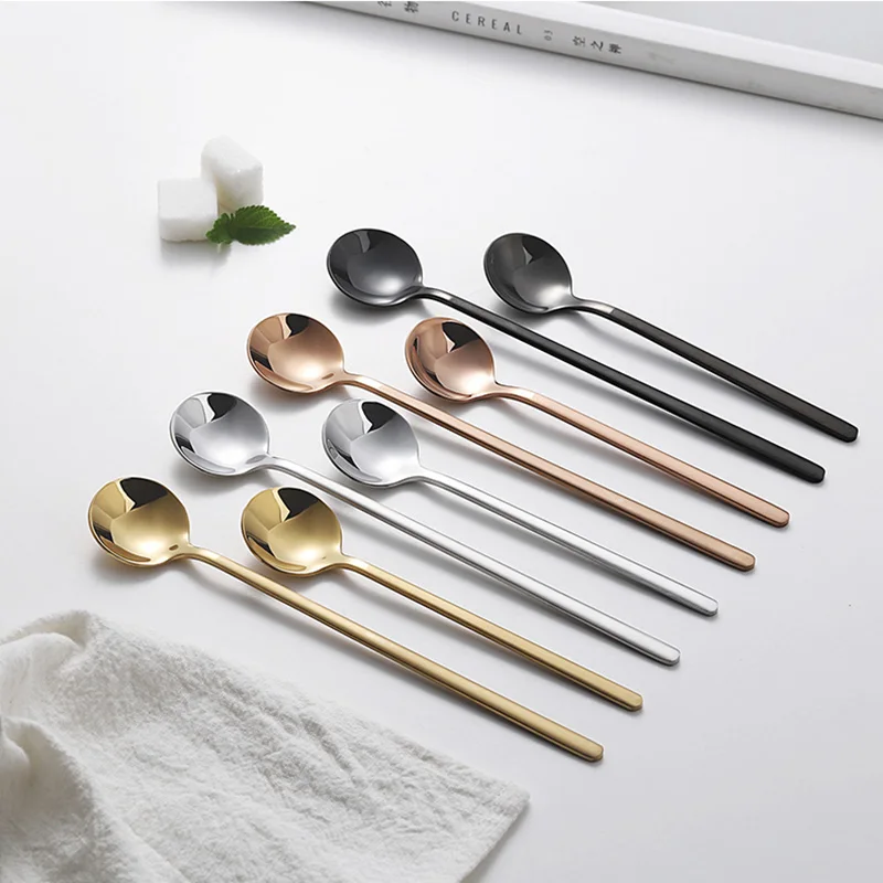 

Coffee Spoon Stainless Steel Sakura Spoon Creative Cute European Small Luxury Petal Long Handle Stirring Spoon