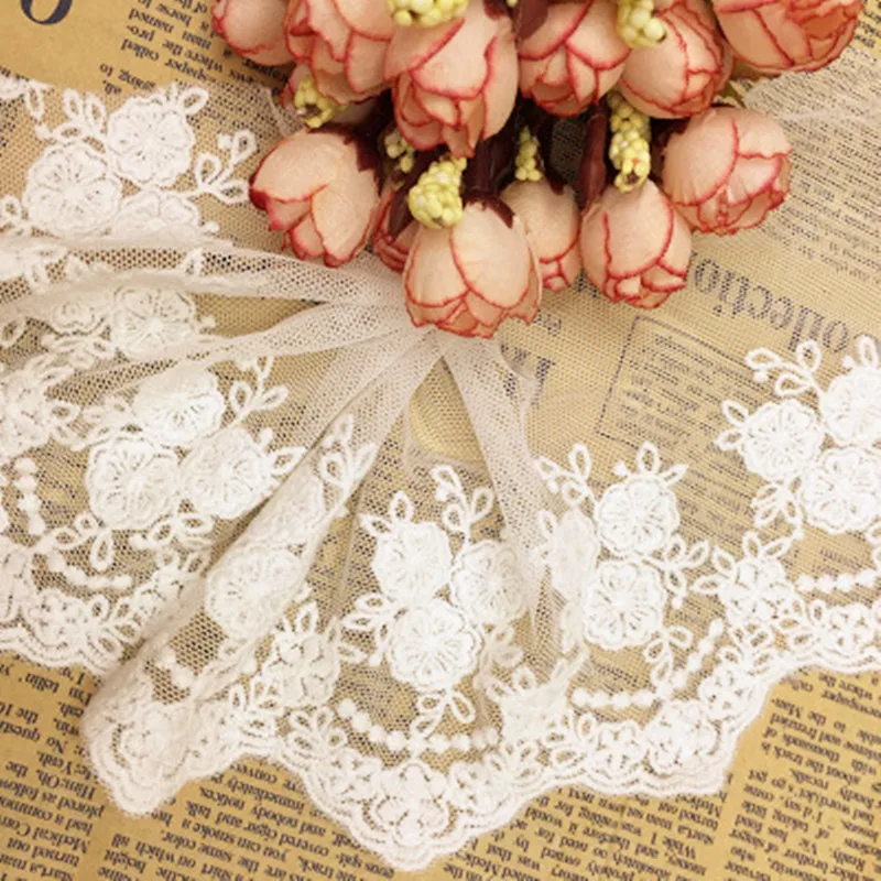

1yards white water soluble cotton lace clothing accessories width 11CM DIY handmade material mesh embroidery Sewing lace fabric
