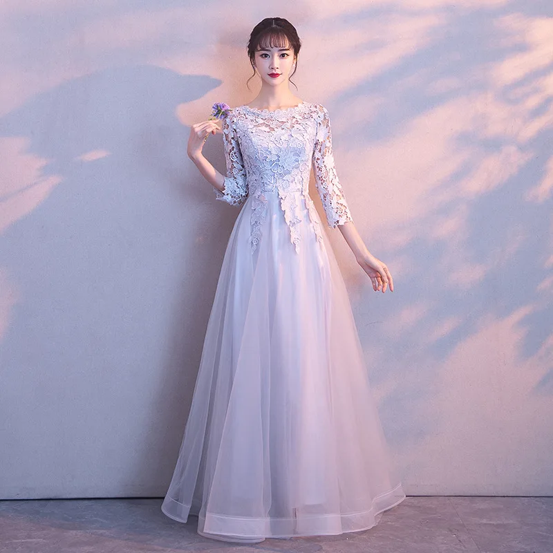 

Party Evening Long Cheongsam Retro Sexy Slim Dress Marriage Gown Chinese Style Wedding Qipao Fashion Lady Clothes Vestido