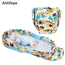 Panda pattern fashion Ultra-easy baby bed folding bed thickening baby cradle folding portable crib baby travel bed