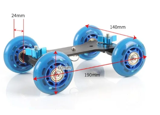 Video Truck Dolly Kit Skater Wheel for DSLR Camera Table Top Compact-new-12