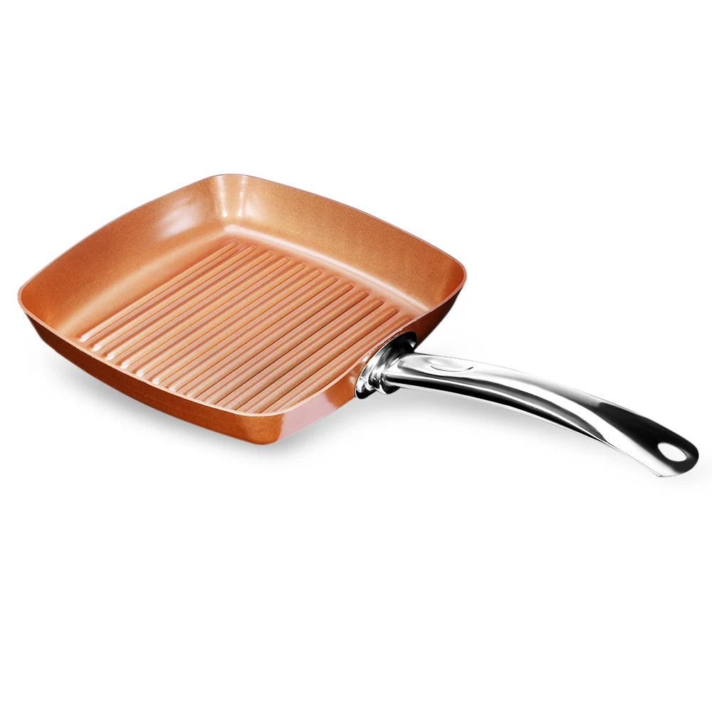 

Non-stick Frying Pan Frigideira Ceramic Skillet Copper Pan Grill Frying Square Pans with Coating Induction Cooker Safe Pot