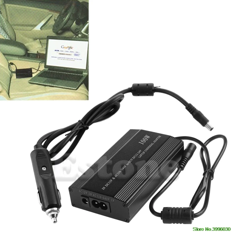 

For Laptop In Car DC Charger Notebook AC Adapter Power Supply 100W Universal