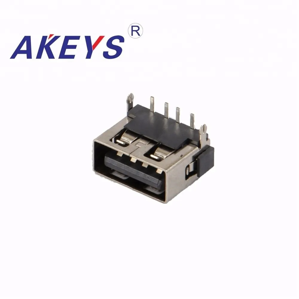 

20PCS HW-UAF-08 A/F-10.0 0-4 PIN 6.3H DIP black glue usb connector with two behind pin