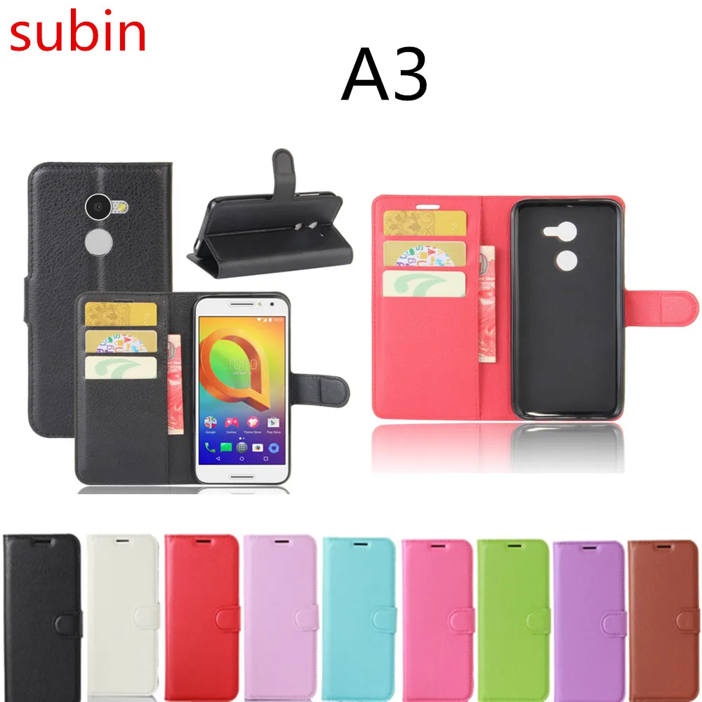 

For alcatel A3 Case 5.0inch Wallet Style PU Leather Mobile Back Cover For Alcatel A3 5046 5046Y 5046D Phone Bag Case
