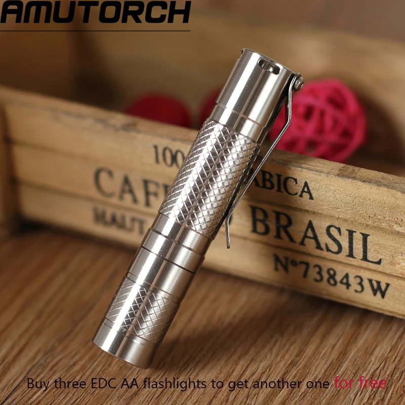 

Amutorch Newest Cree XPG3 S3 LED flashlight,Small stainless steel EDC AA flashlight torch