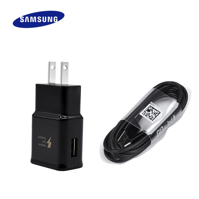 Samsung Тип C/Micro USB дата кабель быстрой зарядки США/EU/Великобритании Разъем для Galaxy S8 S8P S9 S9P Note8 с 1,2 м/1,5 м зарядное устройство для смартфонов - Цвет: Black-US