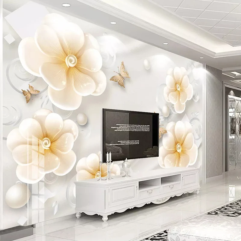 

Custom Mural Wallpaper Modern 3D Embossed Rose Flower Photo Wall Cloth Living Room TV Sofa Background Wall Decoration Wall Paper