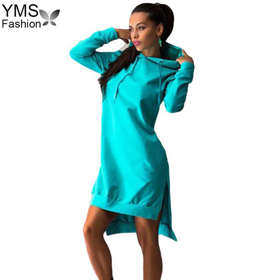 

2019 Autumn Women Hoodies Sweatshirt Casual Long Sleeve Pocket Pullover Svitshot Lady Slim Tracksuit Top Female Hoody Dress