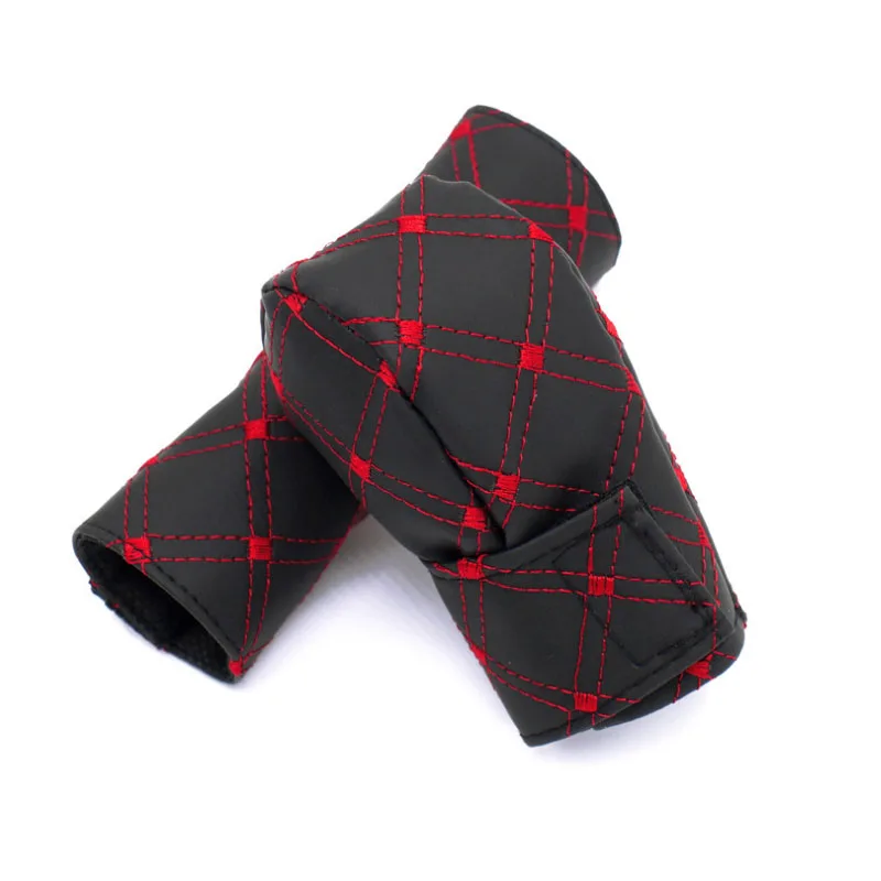 2Pcs/Set Universal Car artificial leather Shift Knob Cover Gear Shift Hand Brake Covers Case