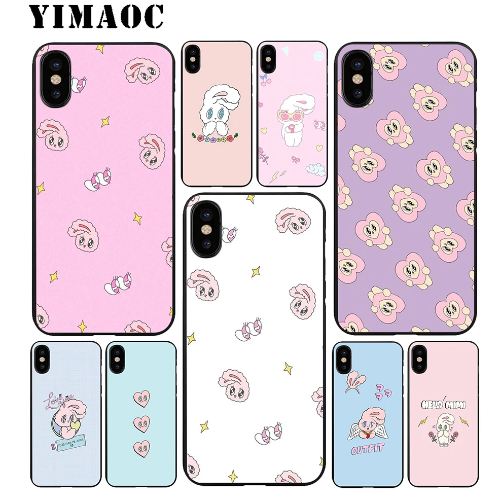 YIMAOC Esther Loves You Cartoon Soft TPU Black Silicone Case for iPhone X or 10 8 7 6 6S Plus 5 5S SE Xr Xs Max |