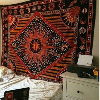 

2019 fashion hippie wall hanging yoga digital printing beach towel sunscreen square shawl Vintage Indian Mandala tapestry