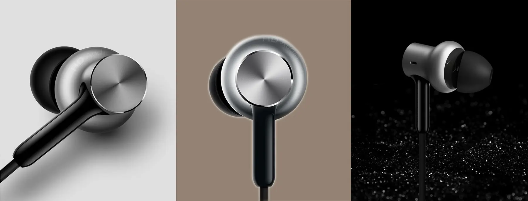 Original Xiaomi QTEJ02JY In-ear Hybrid Earphones Pro HD Dynamic Balanced Armature Driver Volume Control- Silver