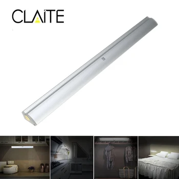 

CLAITE LED Cabinet Light Light and PIR Motion Sensor 10 LED Bar Light Portable USB Rechargeable Wireless Magnetic Night Lamp