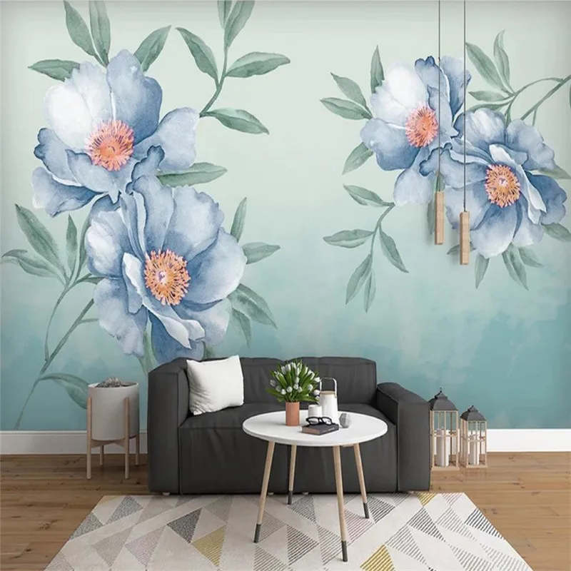 Custom wallpaper modern minimalist small fresh American pastoral flowers Nordic decoration - high-grade waterproof material Custom wallpaper modern minimalist small fresh American pastoral flowers Nordic decoration - high-grade waterproof material