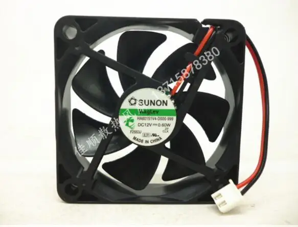 

Genuine SUNON 60*60*15 12V HA60151V4-D000-999 0.60W 6 cm 2 line magnetic levitation fan