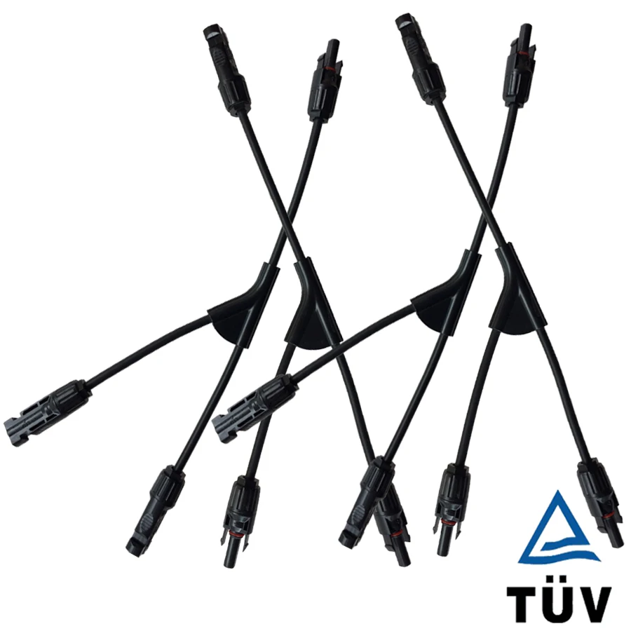 MC4 Panel solar fotovoltaico adaptador Cable conector 2 Rama Y Tipo 3 way plug conexión en paralelo de la batería montaje placa - 1