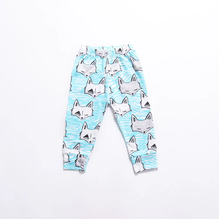 Хлопковые детские штаны для мальчиков и девочек, штаны на подгузник спортивные детские штаны-шаровары детская одежда для новорожденных с рисунком лисы и панды